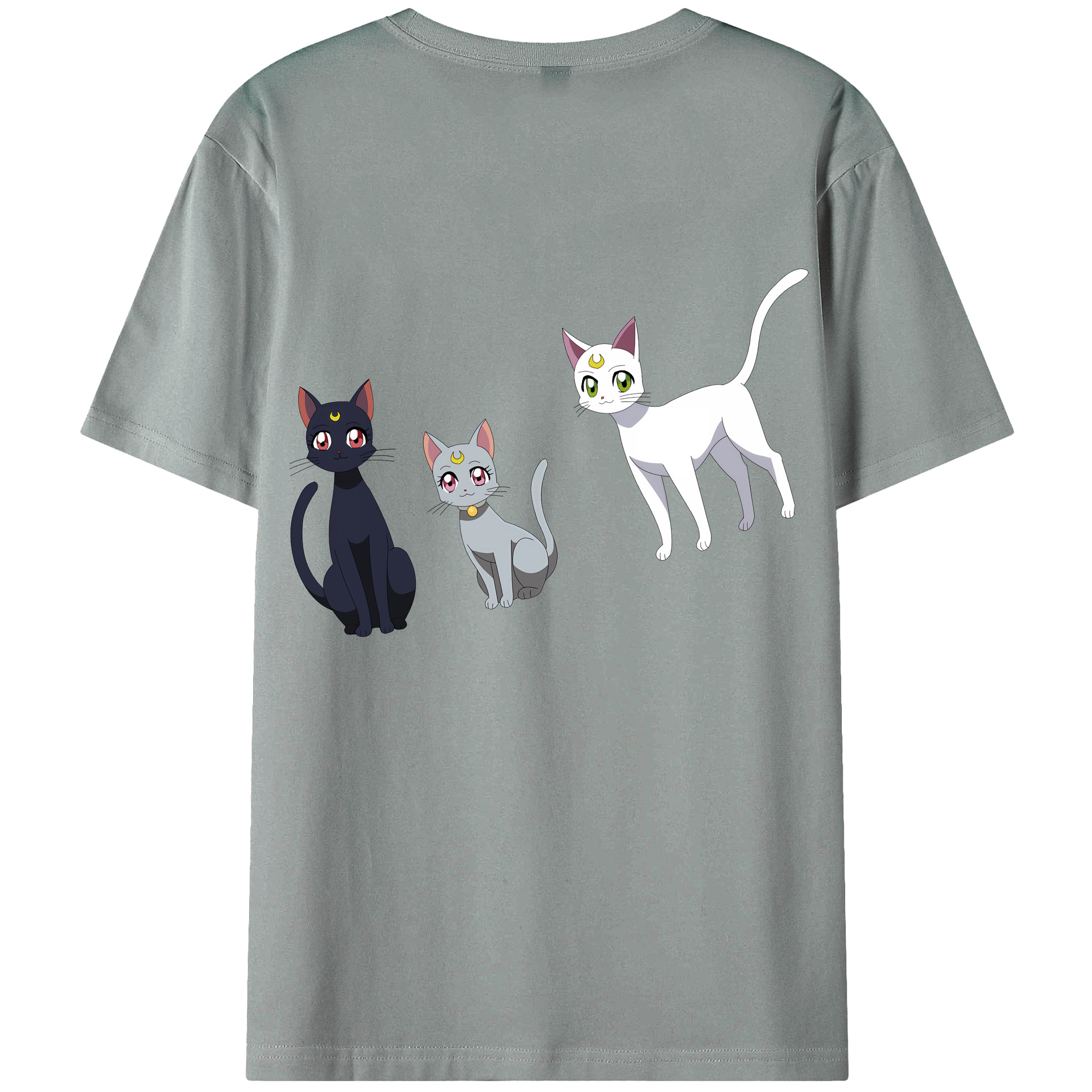 （画像用） 美少女戦士セーラームーン Sailor Moon 綿100％ メンズ半袖Tシャツ（バックプリント） 通気性